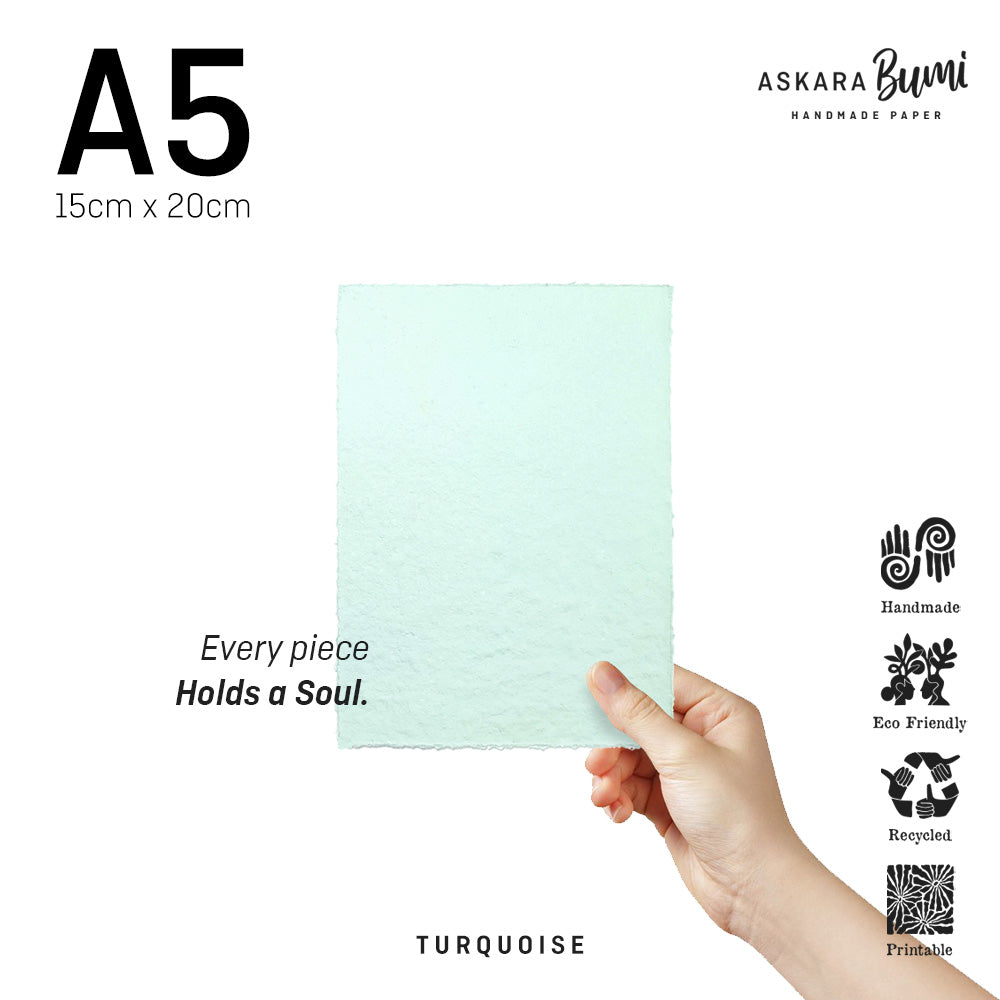 Kertas Handmade Daur Ulang Turquoise