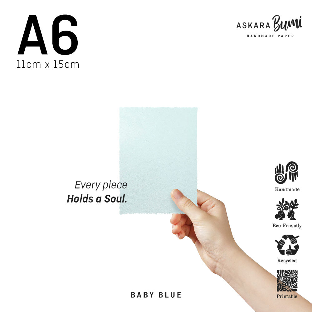 Kertas Handmade Daur Ulang Baby Blue