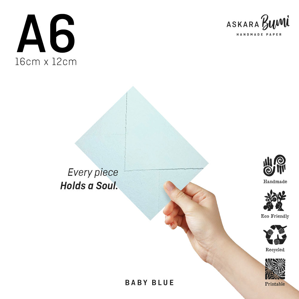 Amplop Handmade Daur Ulang Baby Blue