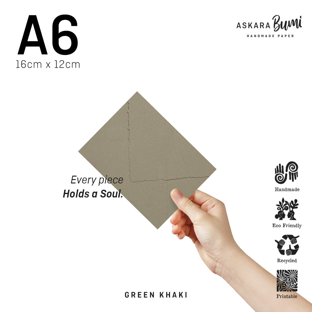 Amplop Handmade Daur Ulang Green Khaki