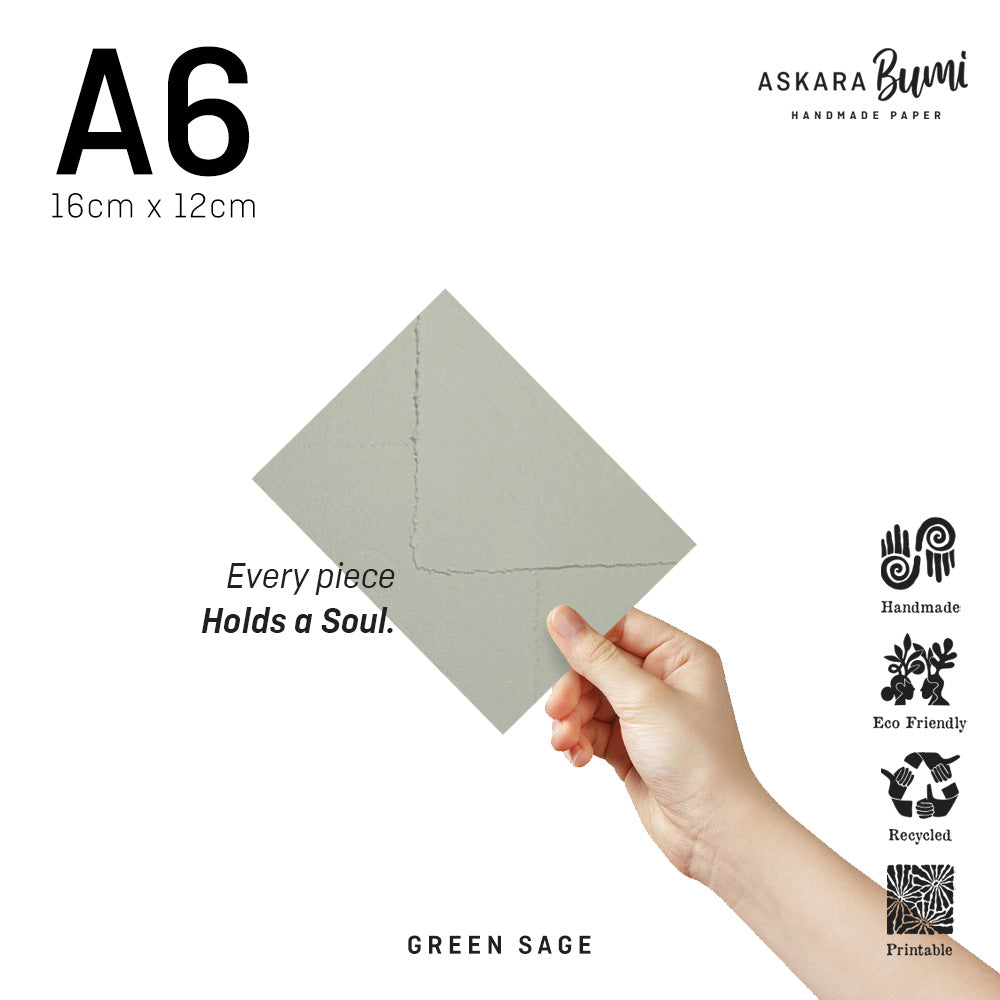 Amplop Handmade Daur Ulang Green Sage