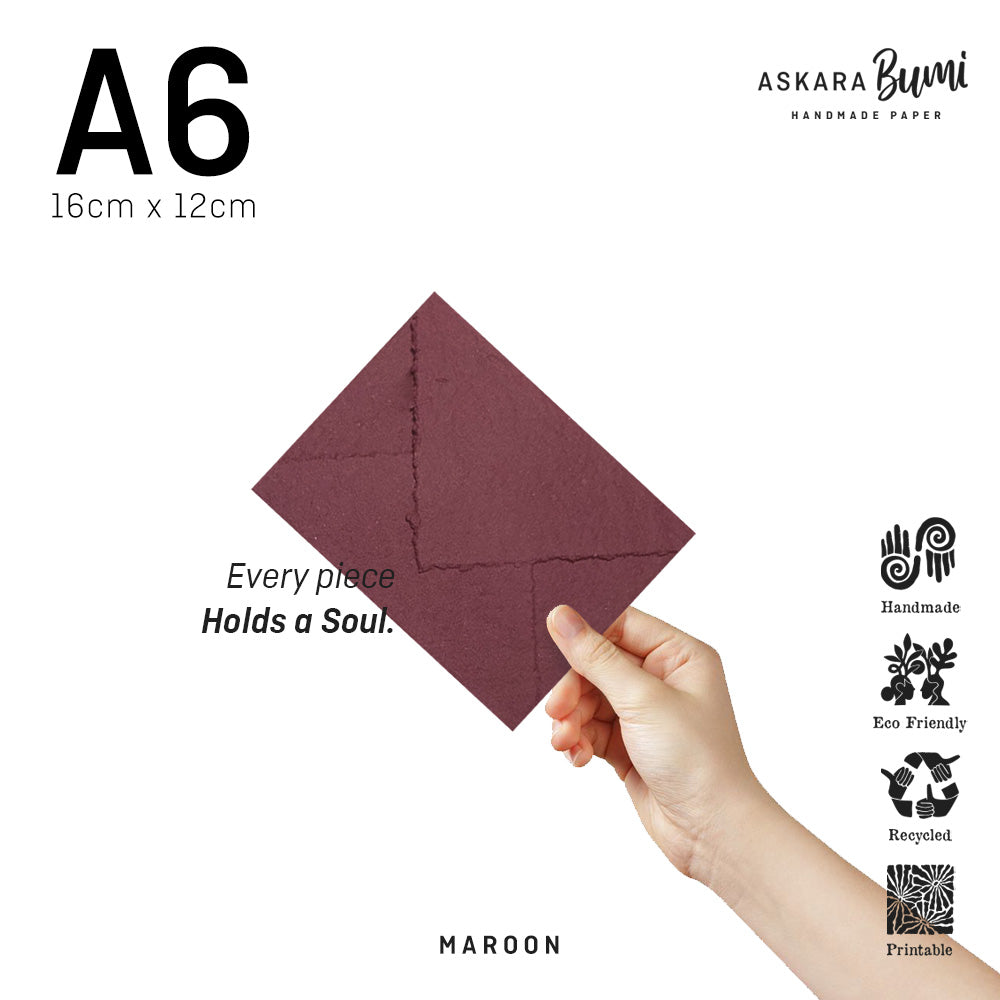 Amplop Handmade Daur Ulang Maroon
