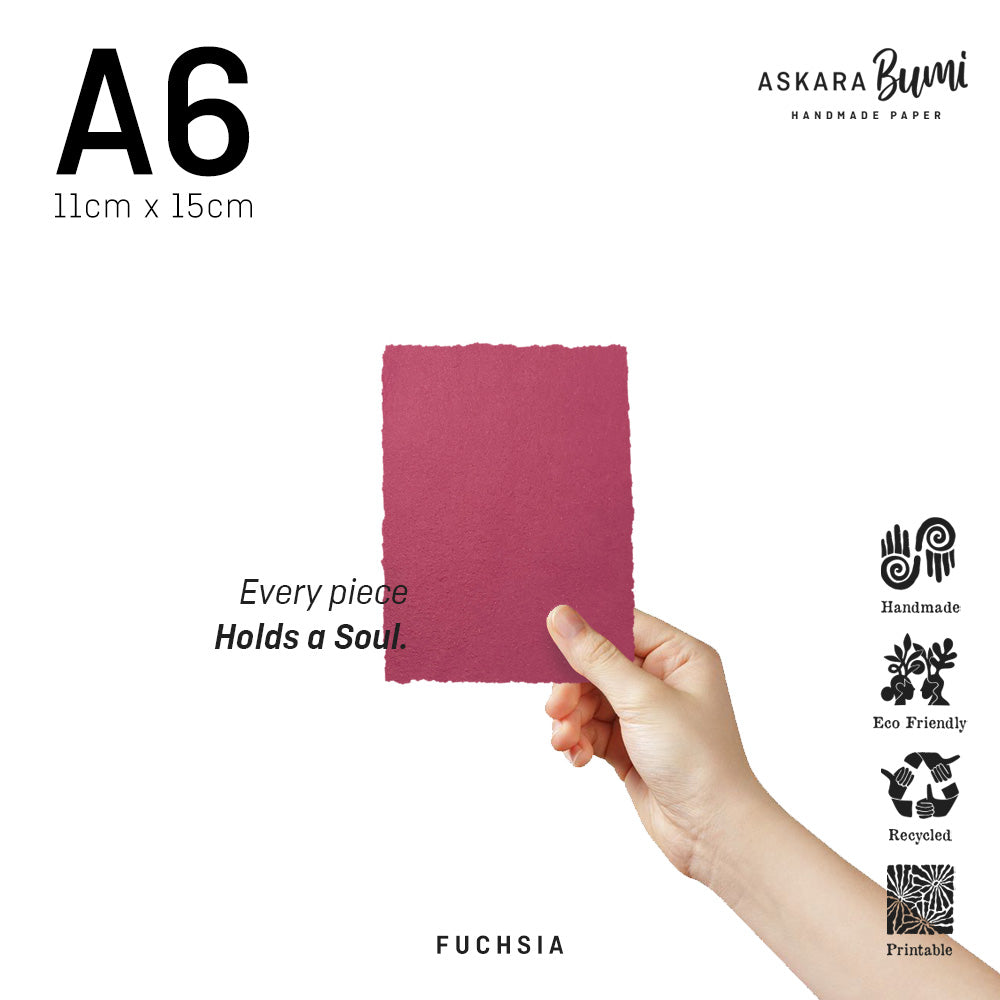 Kertas Handmade Daur Ulang Fuchsia