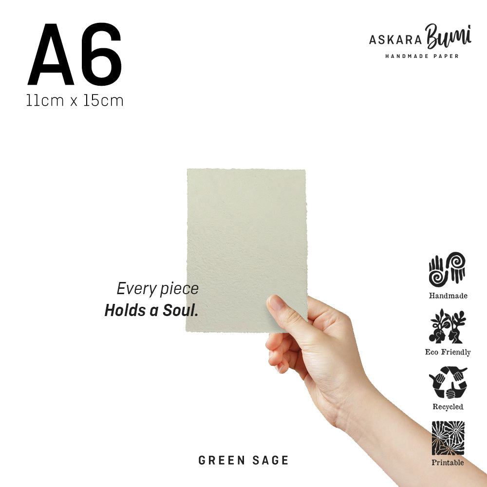 Kertas Handmade Daur Ulang Green Sage
