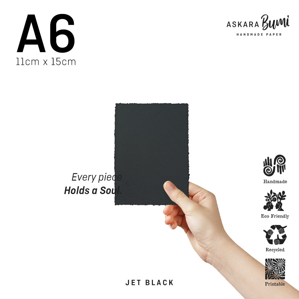 Kertas Handmade Daur Ulang Jet Black
