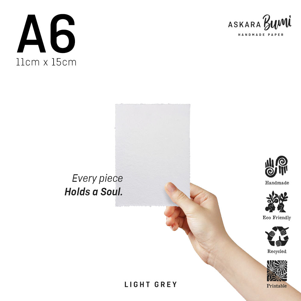 Kertas Handmade Daur Ulang Light Grey
