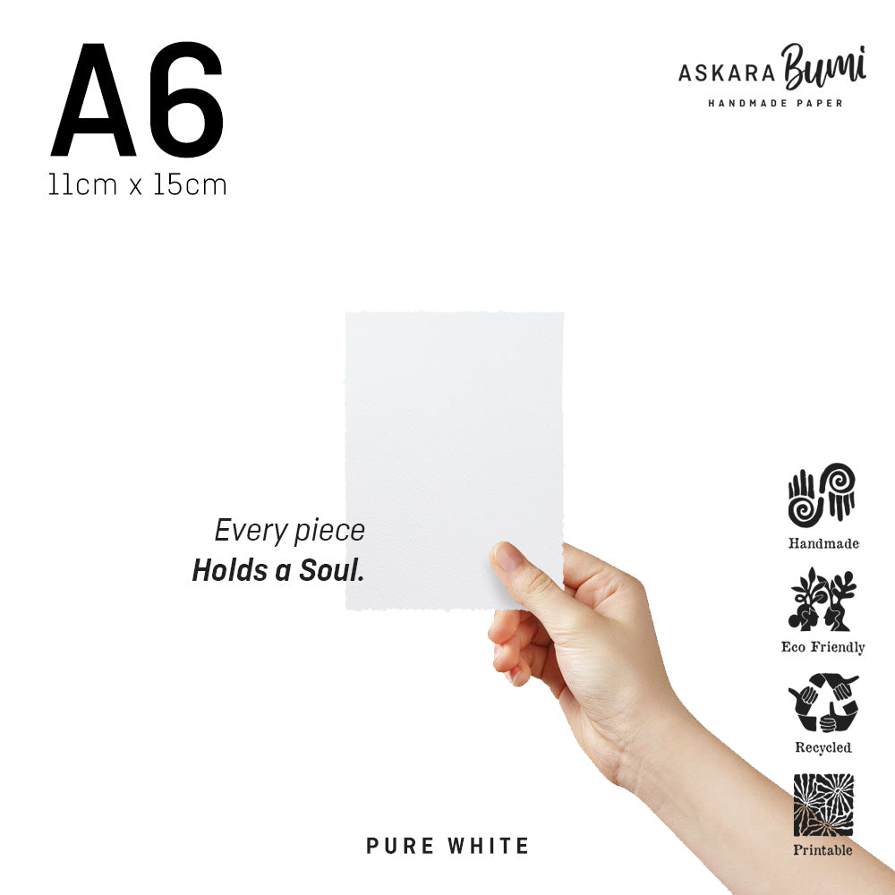 Kertas Handmade Daur Ulang Pure White