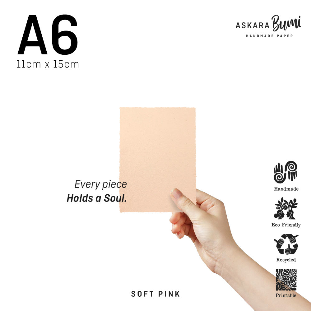 Kertas Handmade Daur Ulang Soft Pink