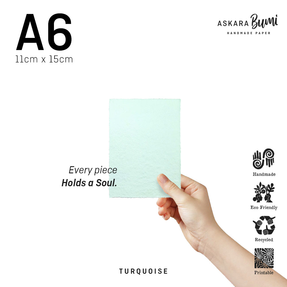 Kertas Handmade Daur Ulang Turquoise