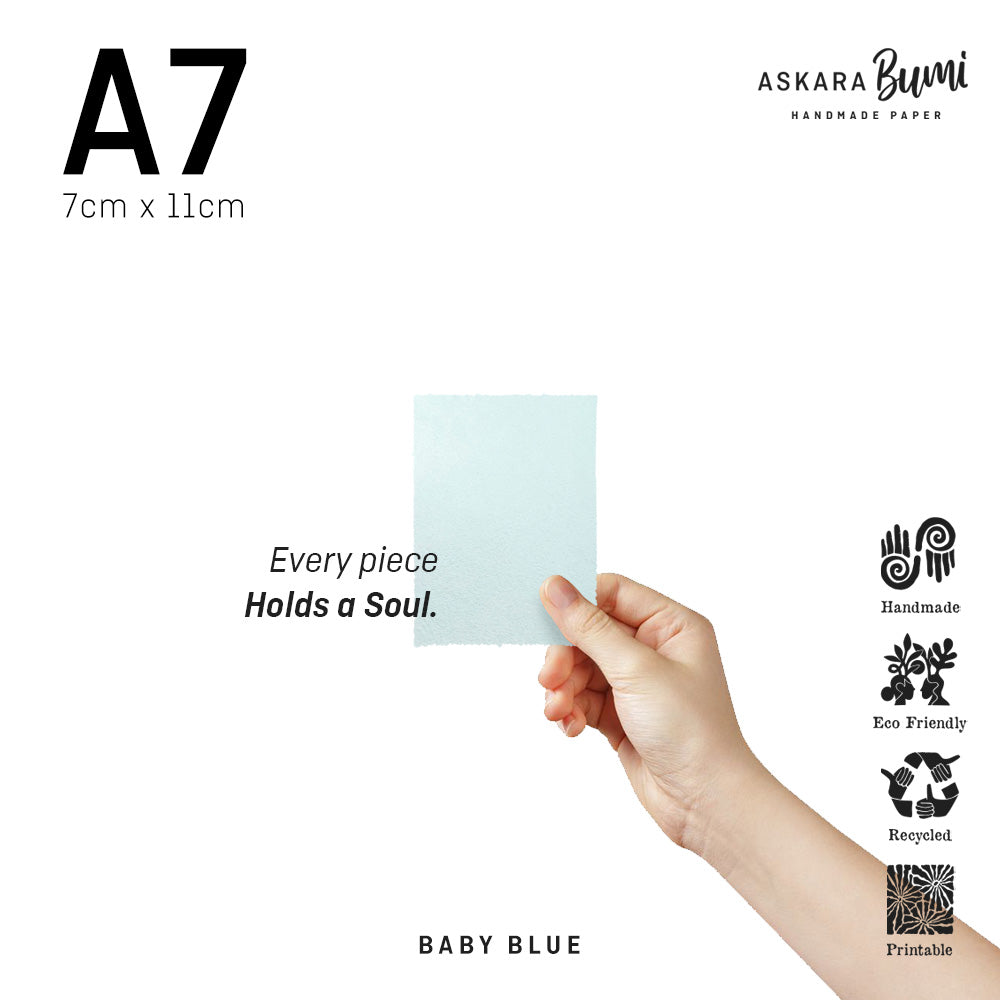 Kertas Handmade Daur Ulang Baby Blue
