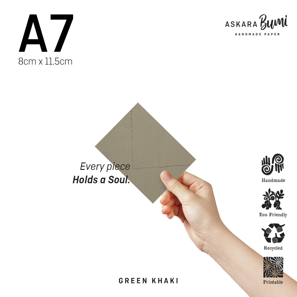 Amplop Handmade Daur Ulang Green Khaki