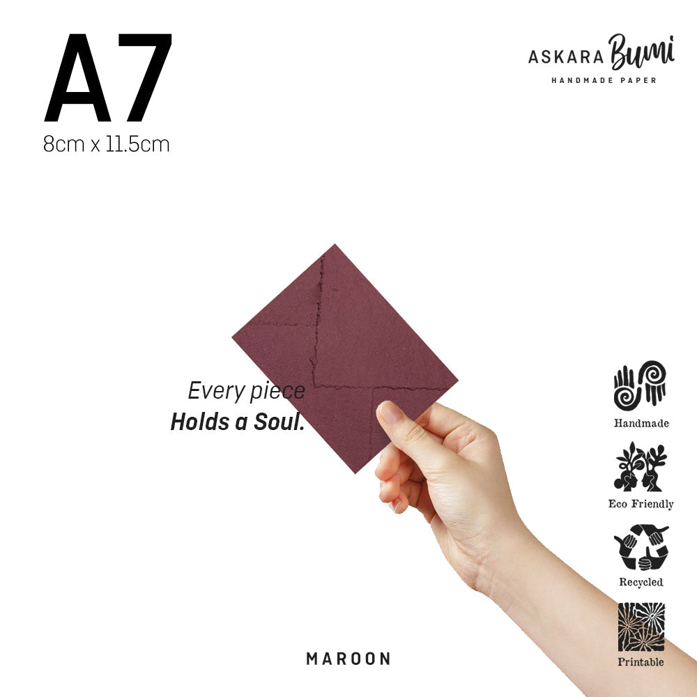 Amplop Handmade Daur Ulang Maroon