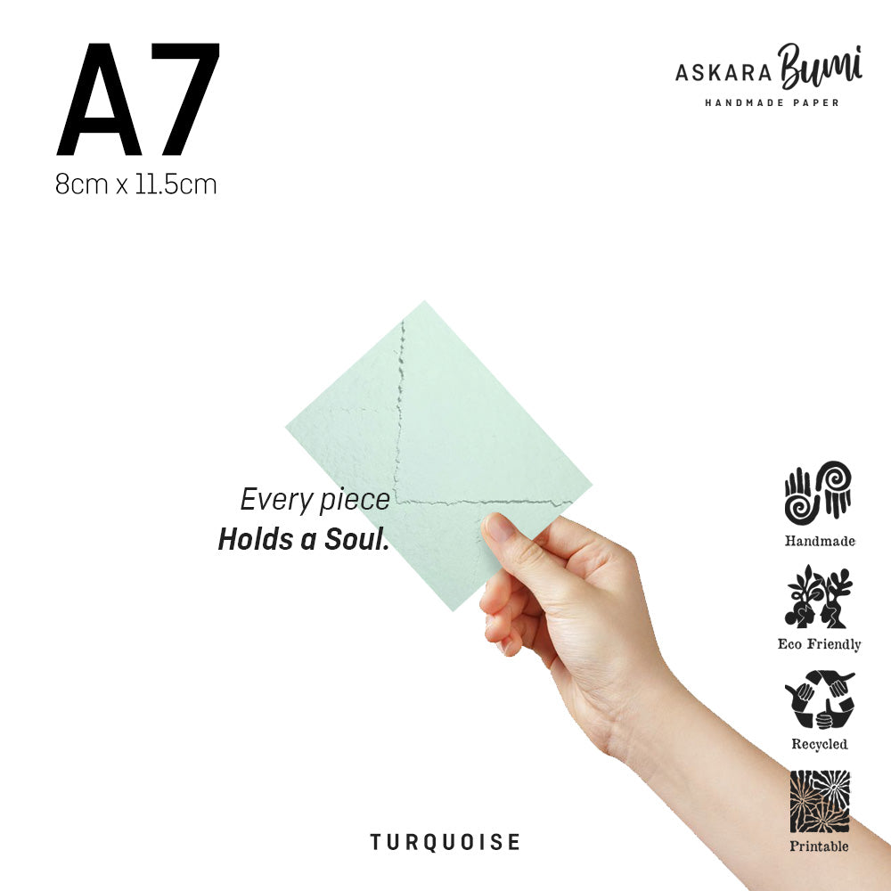 Amplop Handmade Daur Ulang Turquoise