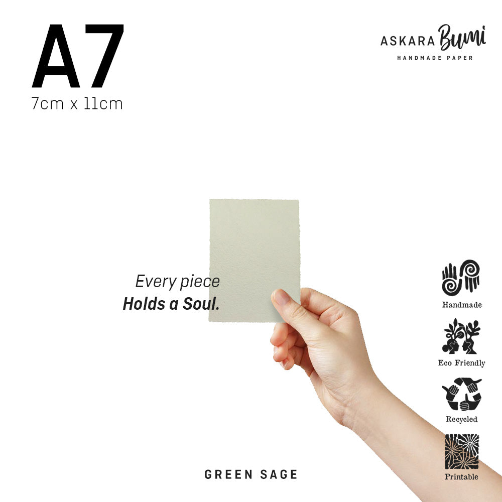 Kertas Handmade Daur Ulang Green Sage
