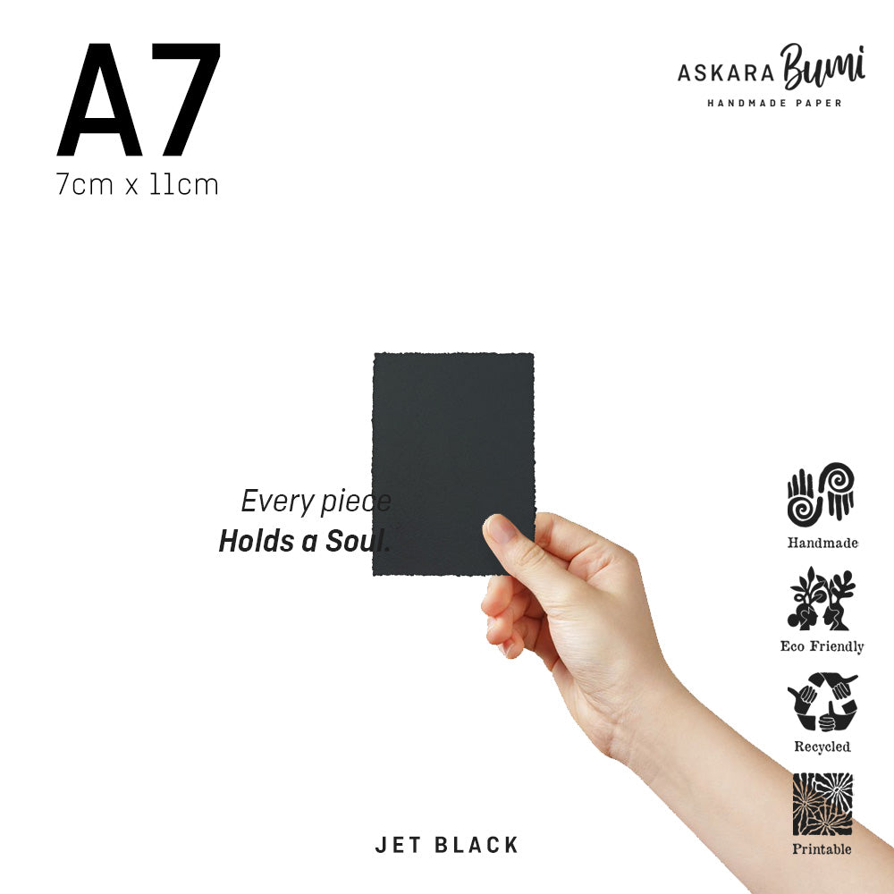 Kertas Handmade Daur Ulang Jet Black