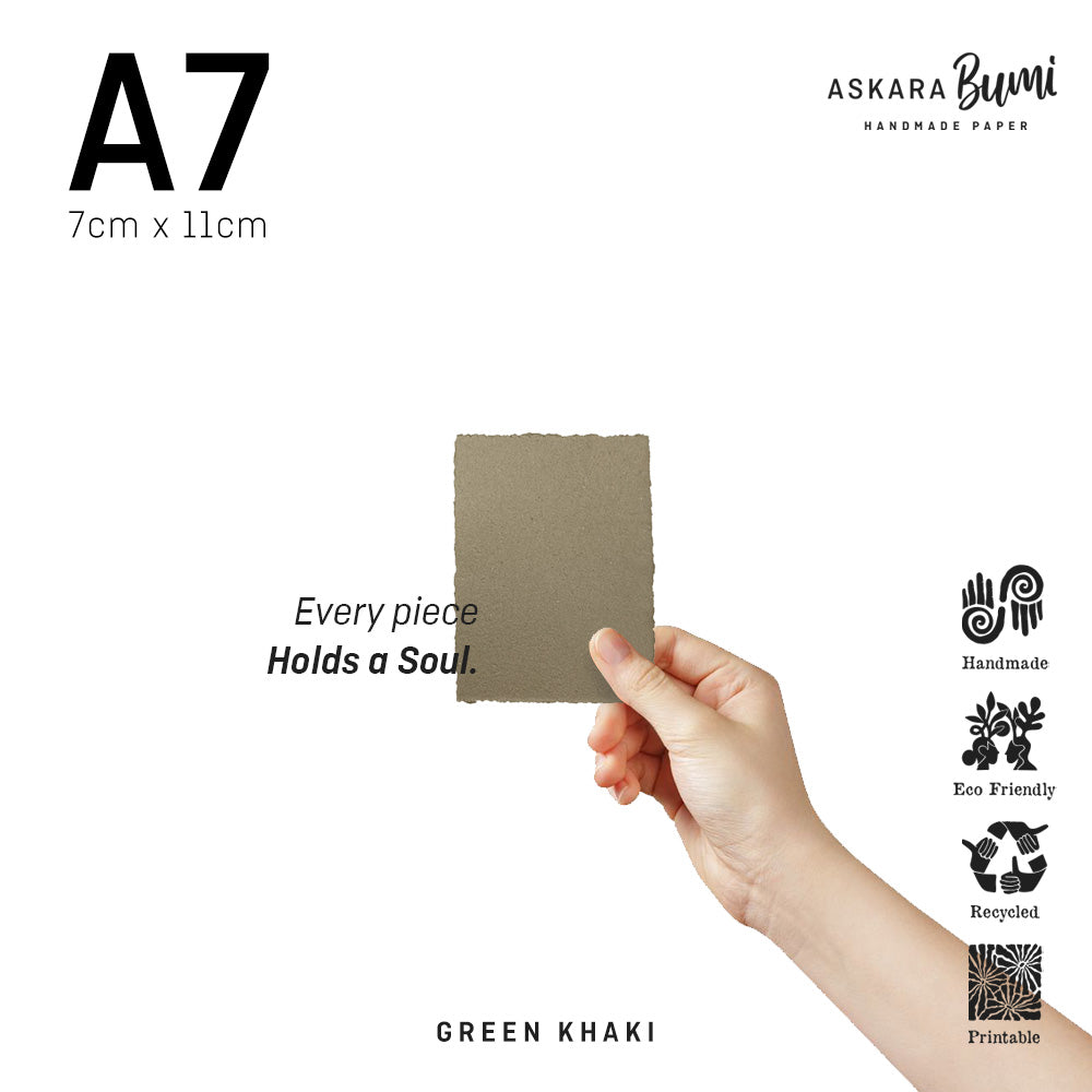 Kertas Handmade Daur Ulang Green Khaki