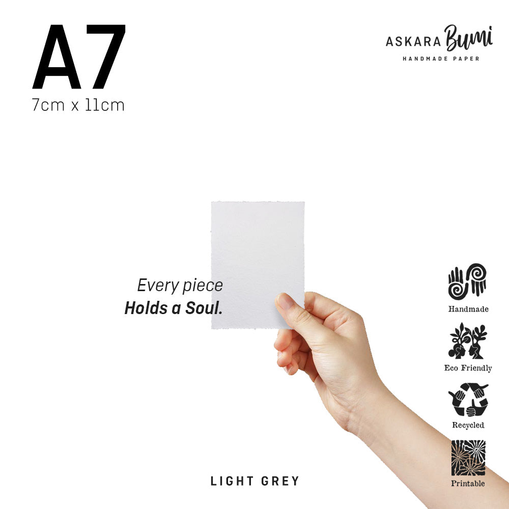 Kertas Handmade Daur Ulang Light Grey