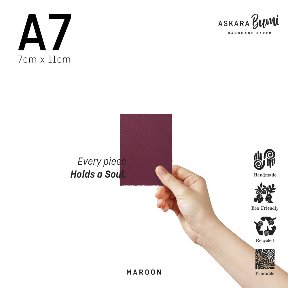 Kertas Handmade Daur Ulang Maroon