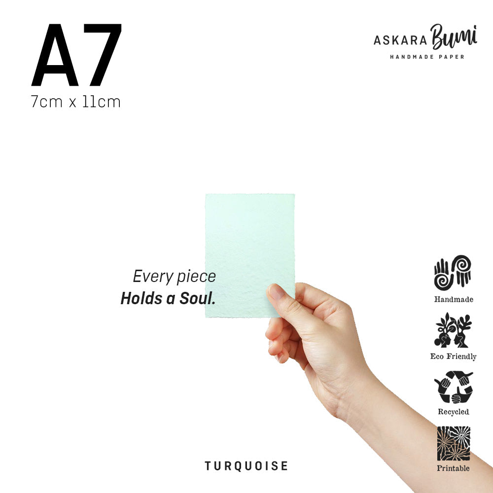 Kertas Handmade Daur Ulang Turquoise