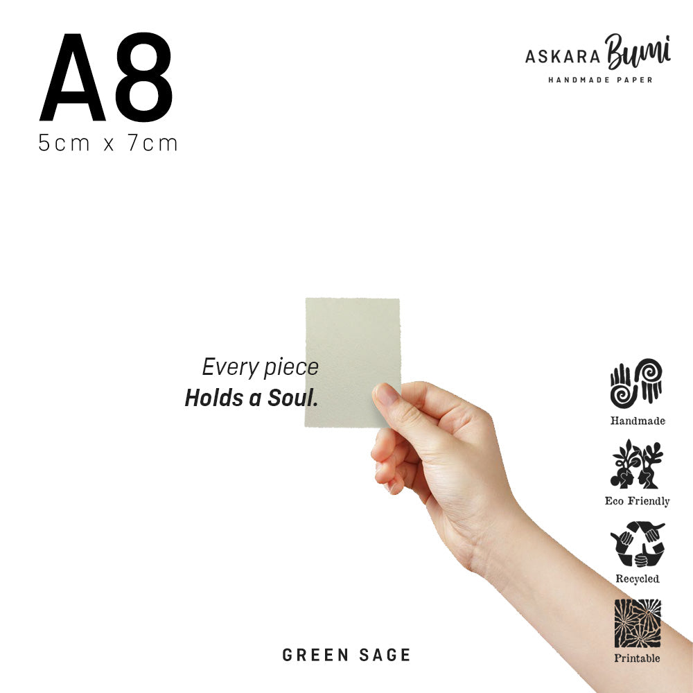Kertas Handmade Daur Ulang Green Sage