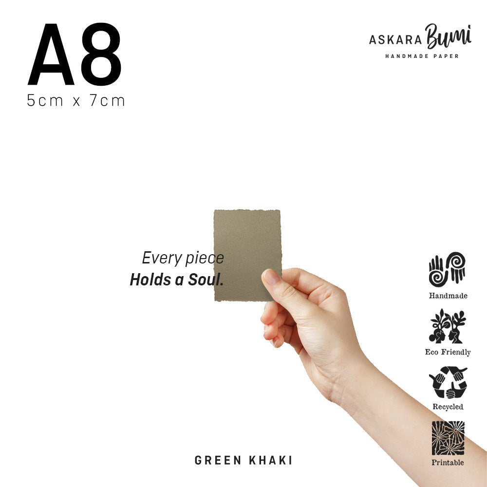 Kertas Handmade Daur Ulang Green Khaki