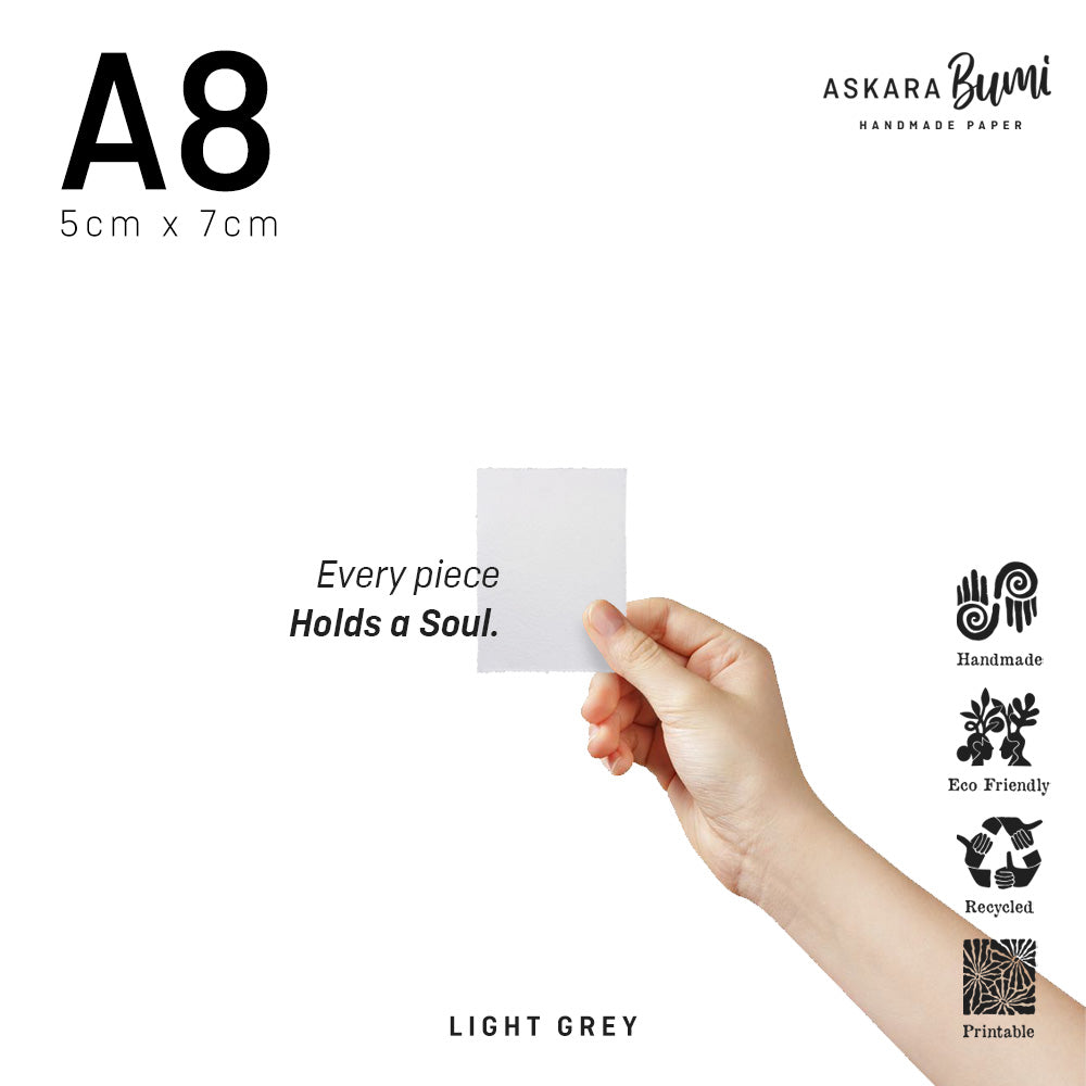 Kertas Handmade Daur Ulang Light Grey