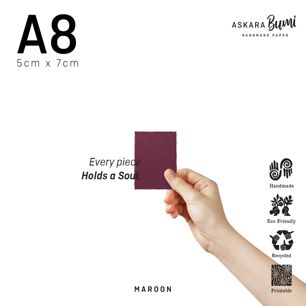 Kertas Handmade Daur Ulang Maroon