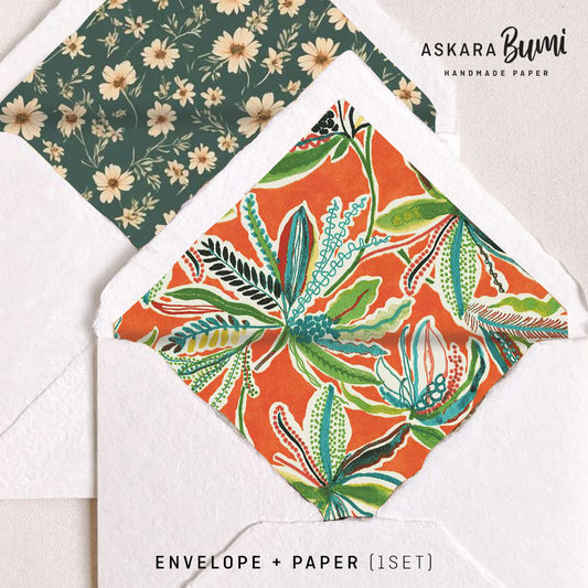 Set Kartu & Amplop Handmade dengan Envelope Liner