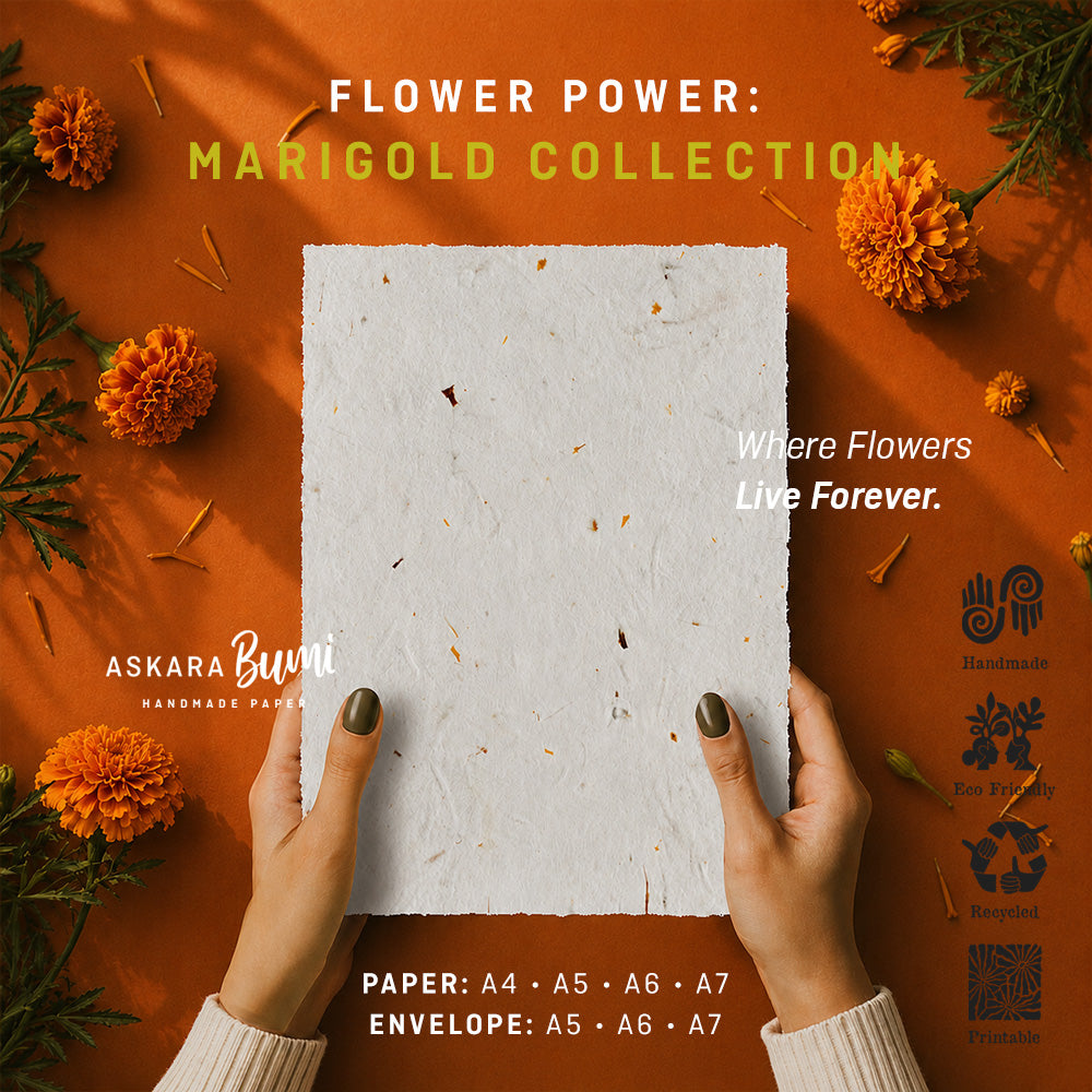 Kertas / Amplop Handmade Daur Ulang Marigold