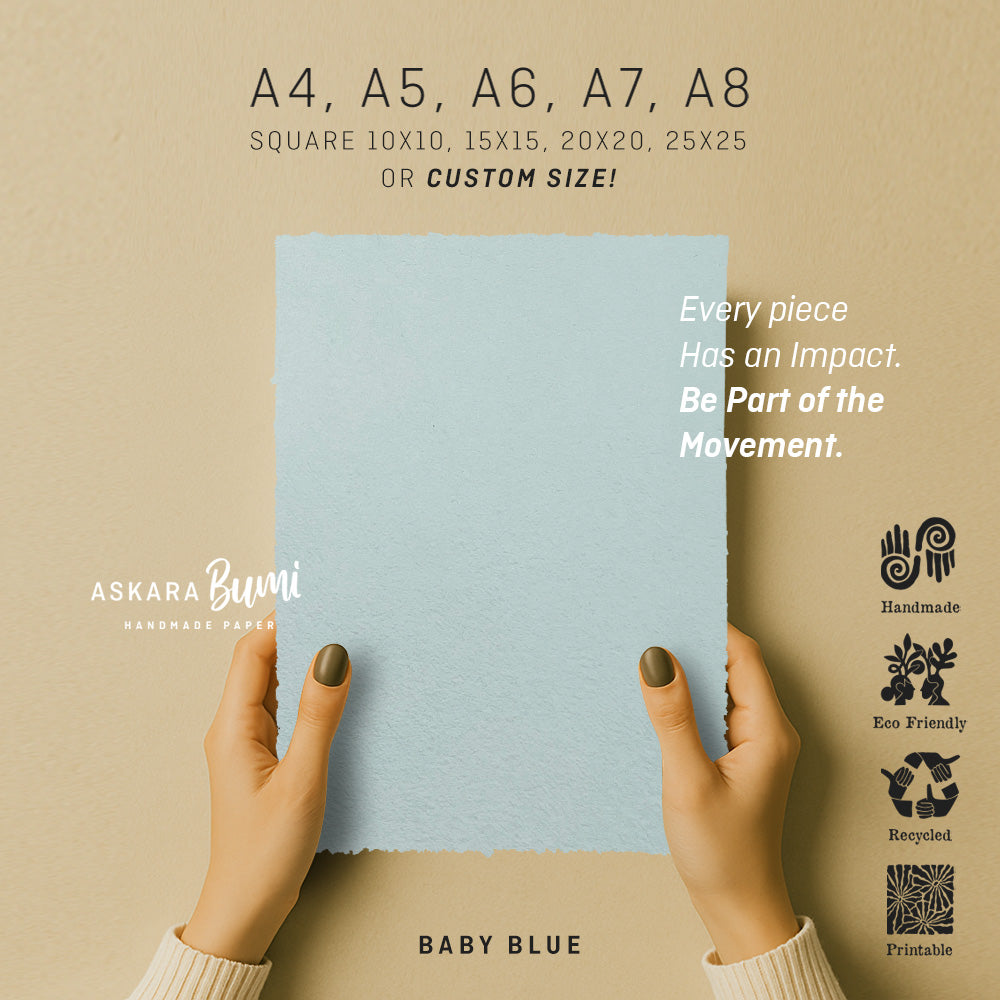 Kertas Handmade Daur Ulang Baby Blue