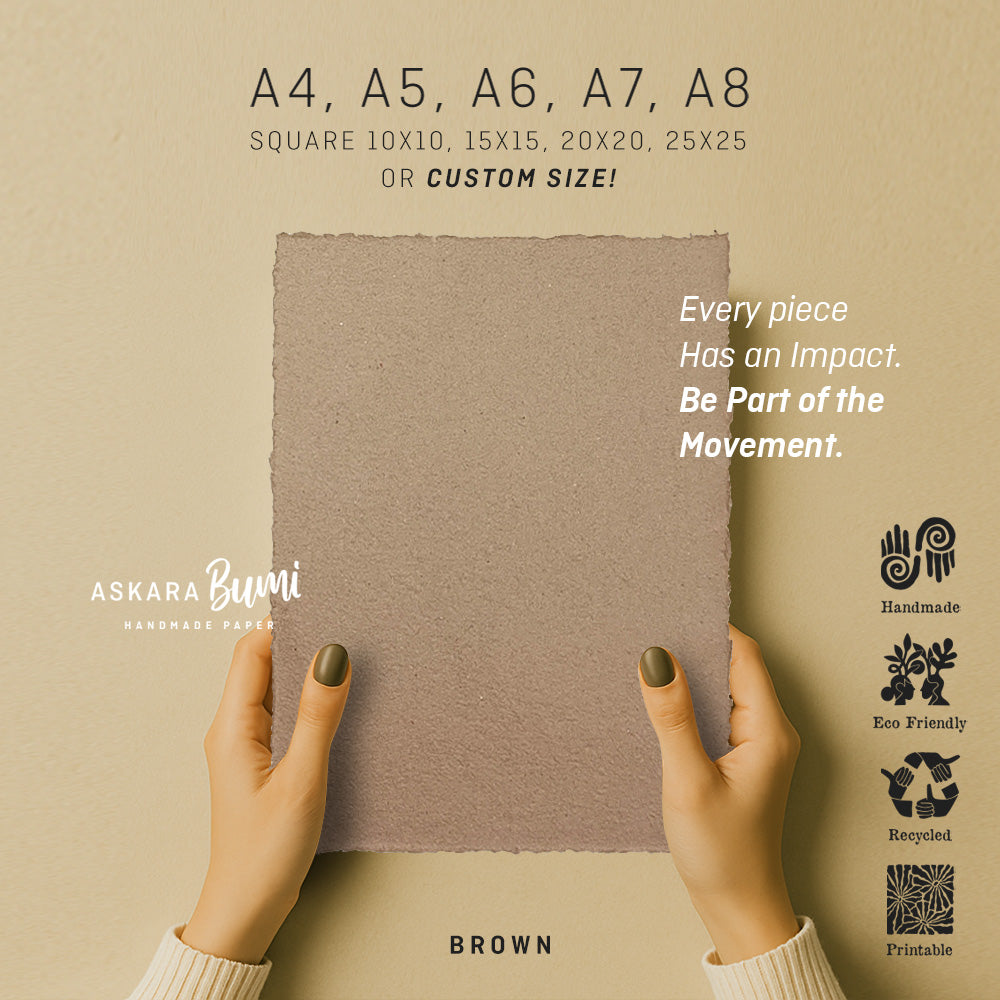 Kertas Handmade Daur Ulang Brown