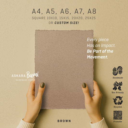 Kertas Handmade Daur Ulang Brown