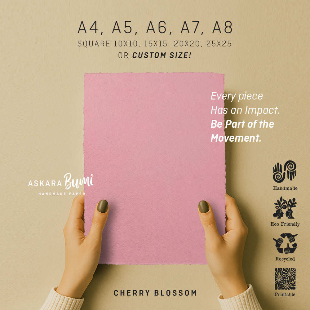 Kertas Handmade Daur Ulang Cherry Blossom
