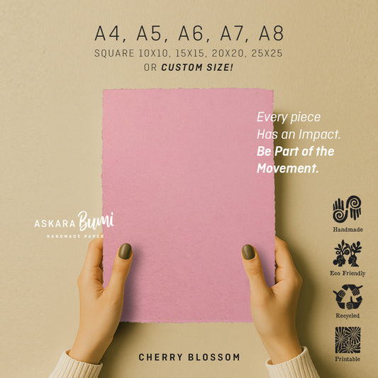 Kertas Handmade Daur Ulang Cherry Blossom