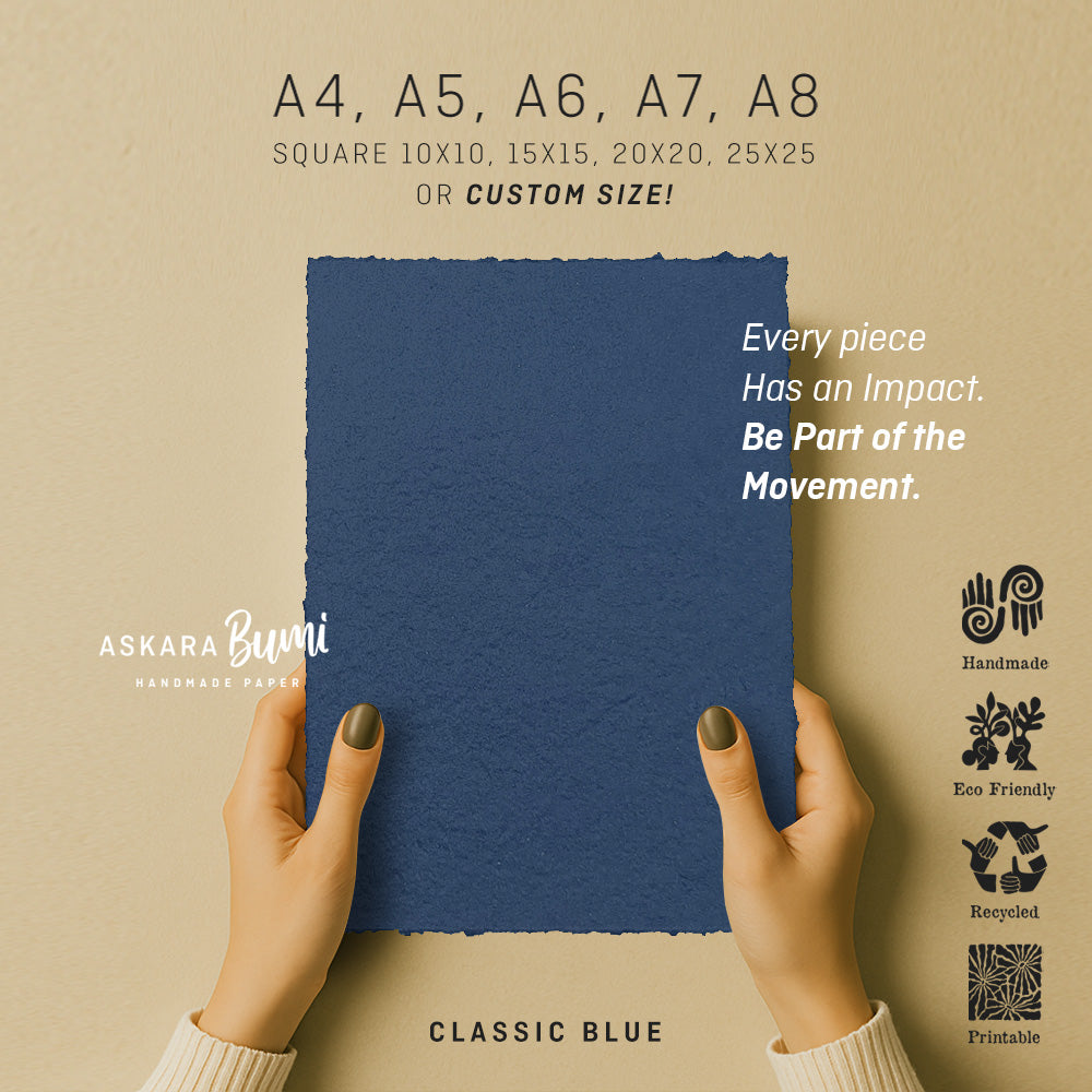 Kertas Handmade Daur Ulang Classic Blue