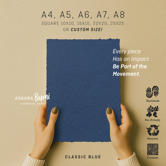 Kertas Handmade Daur Ulang Classic Blue