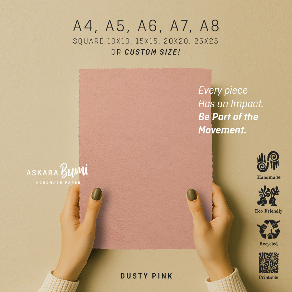 Kertas Handmade Daur Ulang Dusty Pink
