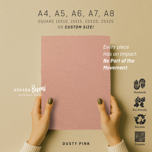 Kertas Handmade Daur Ulang Dusty Pink