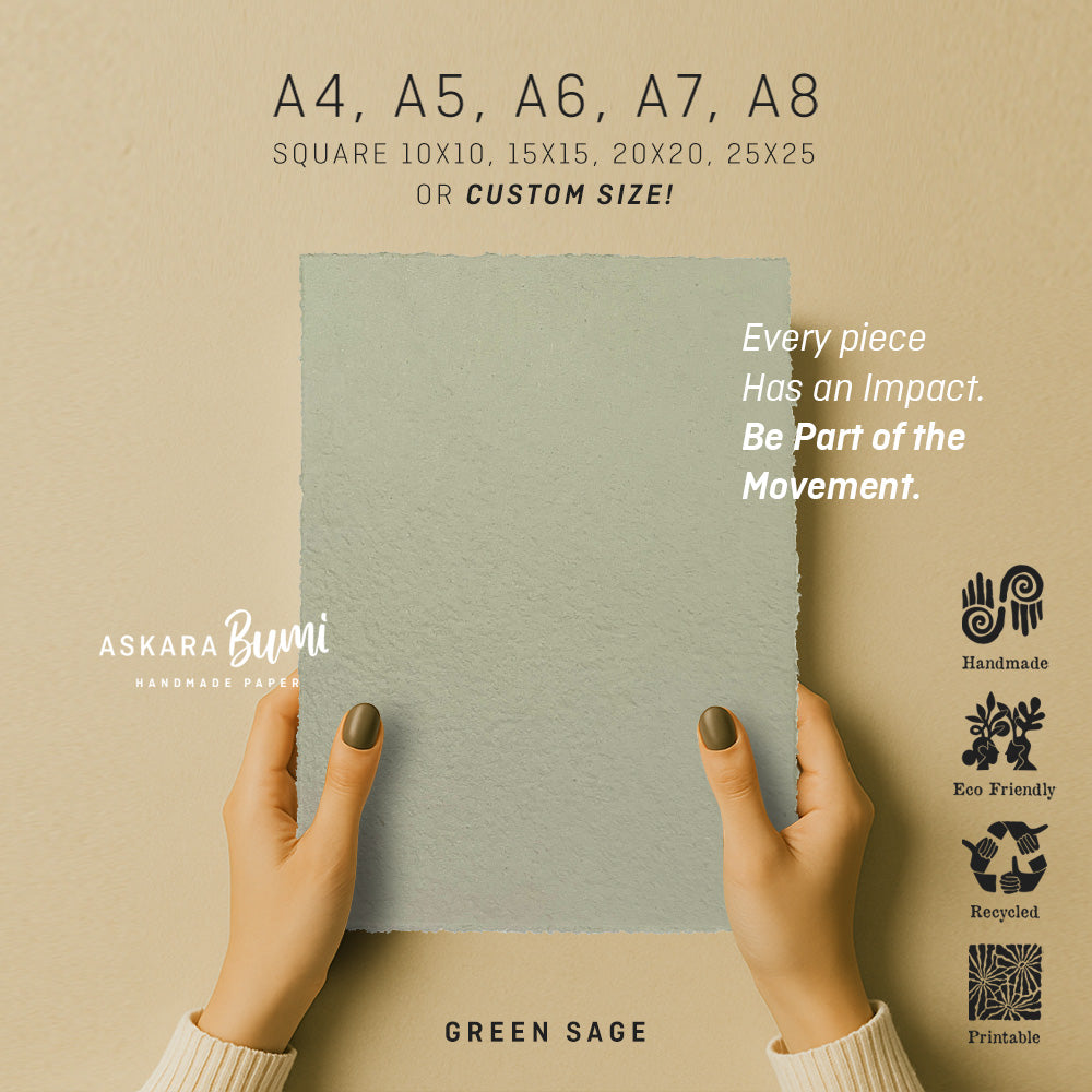 Kertas Handmade Daur Ulang Green Sage