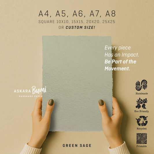 Kertas Handmade Daur Ulang Green Sage