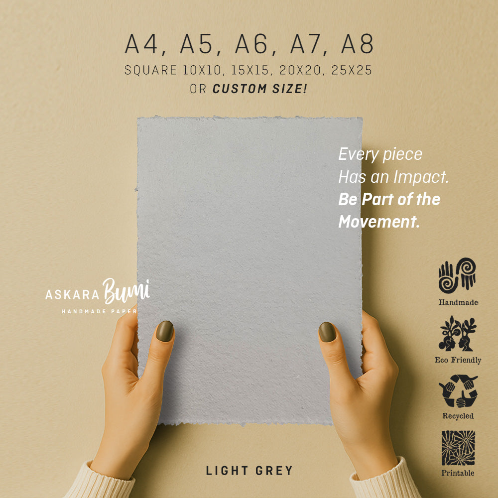 Kertas Handmade Daur Ulang Light Grey
