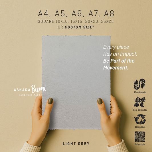 Kertas Handmade Daur Ulang Light Grey