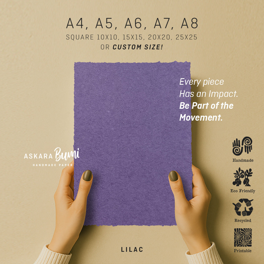 Kertas Handmade Daur Ulang Lilac