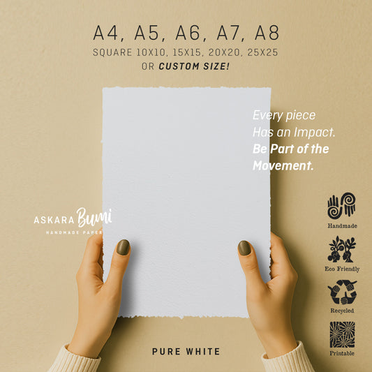 Kertas Handmade Daur Ulang Pure White