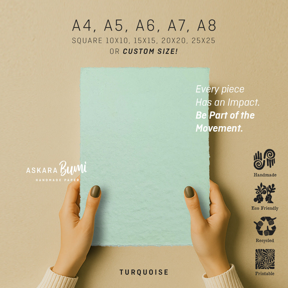 Kertas Handmade Daur Ulang Turquoise