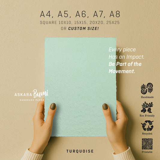 Kertas Handmade Daur Ulang Turquoise