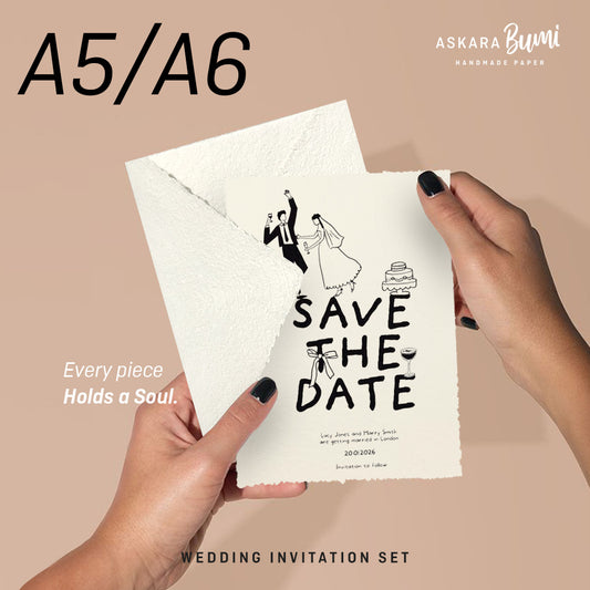 Paket Undangan Pernikahan Handmade Kertas Daur Ulang + Amplop